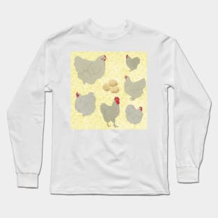 Lavender Orpington Chicken Pattern Long Sleeve T-Shirt
